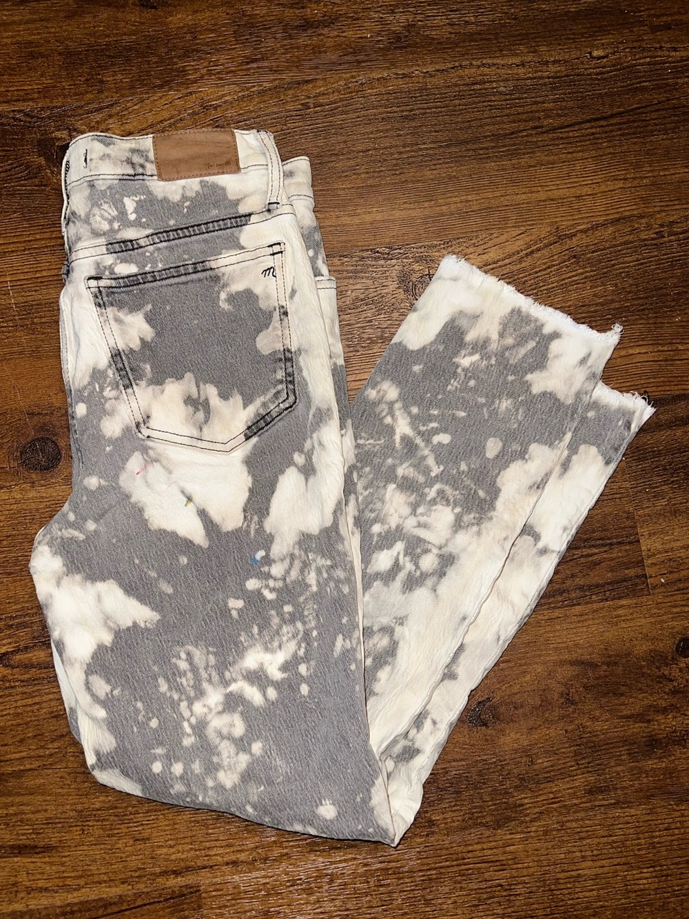 Madewell Jeans Vintage Slim Ankle Gray Acid Wash Distressed Streetwear Size 26